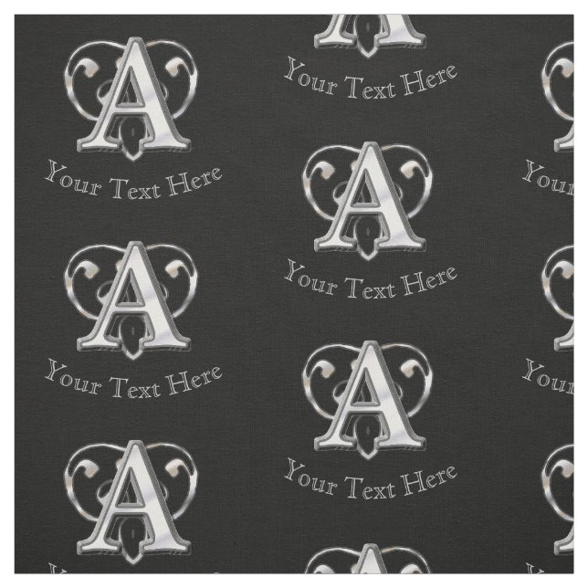 Modernes Metallisches Monogramm (A) Stoff (Muster)