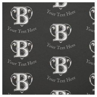 Modernes Metallisches Monogramm (B) Stoff