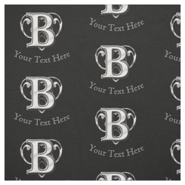 Modernes Metallisches Monogramm (B) Stoff (Muster)