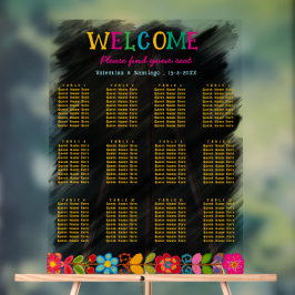 Modernes mexikanisches Hochzeitsdiagramm Acrylschild