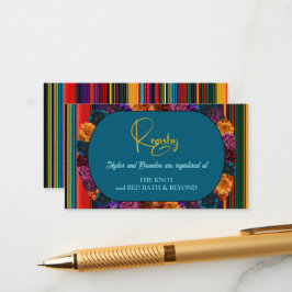 Modernes mexikanisches Hochzeitsregister für Blume Begleitkarte