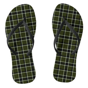 Modernes Militärmodell Tartan Khaki Muster Flip Flops