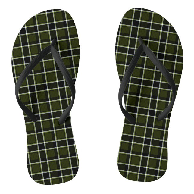Modernes Militärmodell Tartan Khaki Muster Flip Flops (Fußbett)