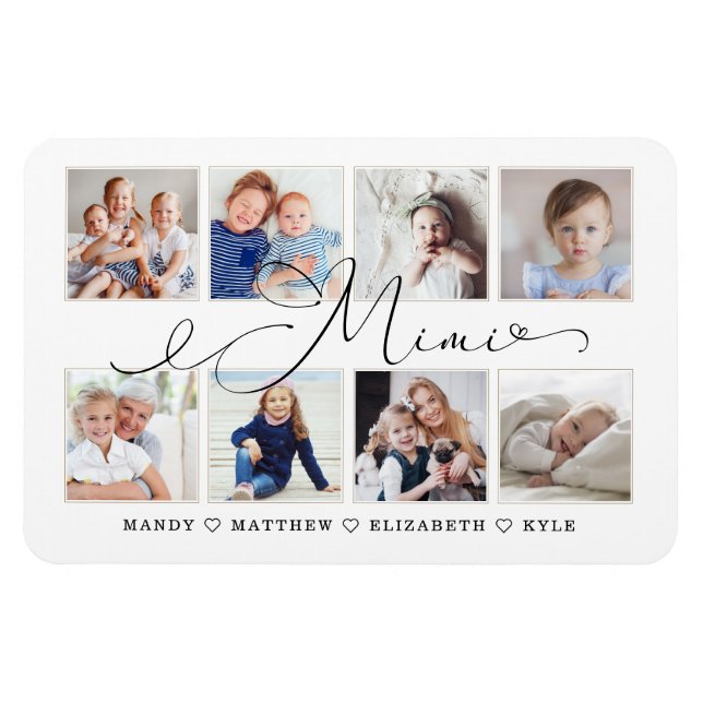 Modernes Mimi Script | Entenkinder - FotoCollage Magnet (Horizontal)