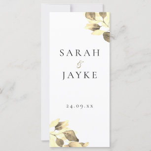 Modernes Mini-Gold-Leaf-Hochzeitsprogramm