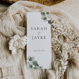 Modernes Mini-Grüne Leaf-Hochzeitsprogramm