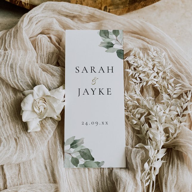 Modernes Mini-Grüne Leaf-Hochzeitsprogramm (Von Creator hochgeladen)