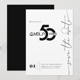 Modernes Minimal 50. Gala Save the Date