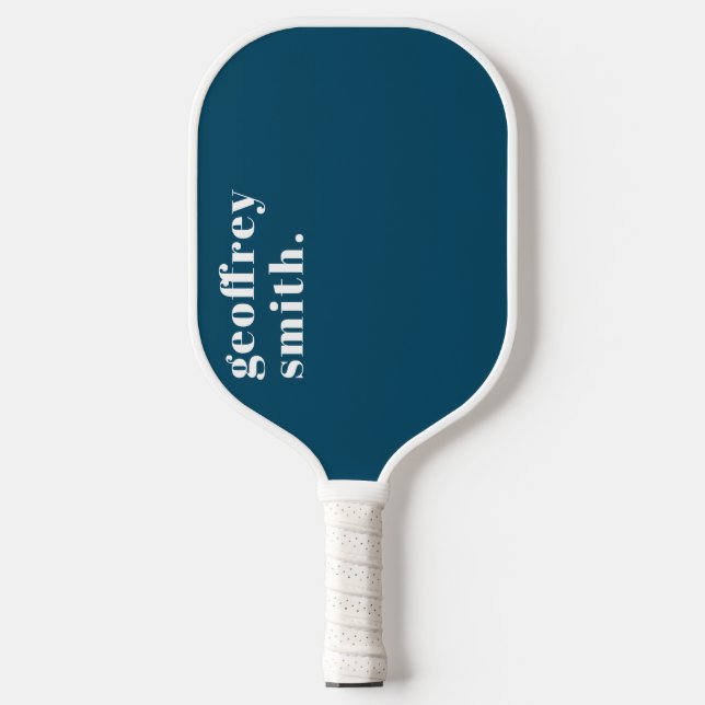Modernes Minimal Aquamarin Blue Your Individuelle  Pickleball Schläger (Vorderseite)