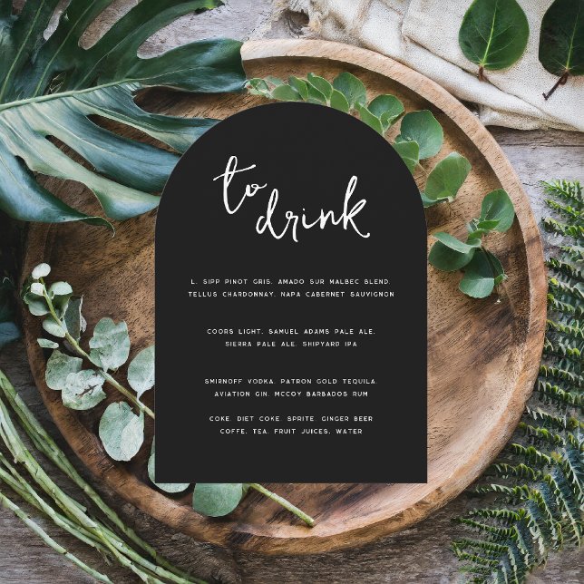Modernes Minimal | Arch Drink Menu Einladung (Von Creator hochgeladen)