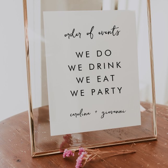 Modernes Minimal | Begrüßungsempfang für Monogramm Poster (Von Creator hochgeladen)