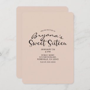 Modernes Minimal beliebiges Farbsüß 16 16 Party Einladung