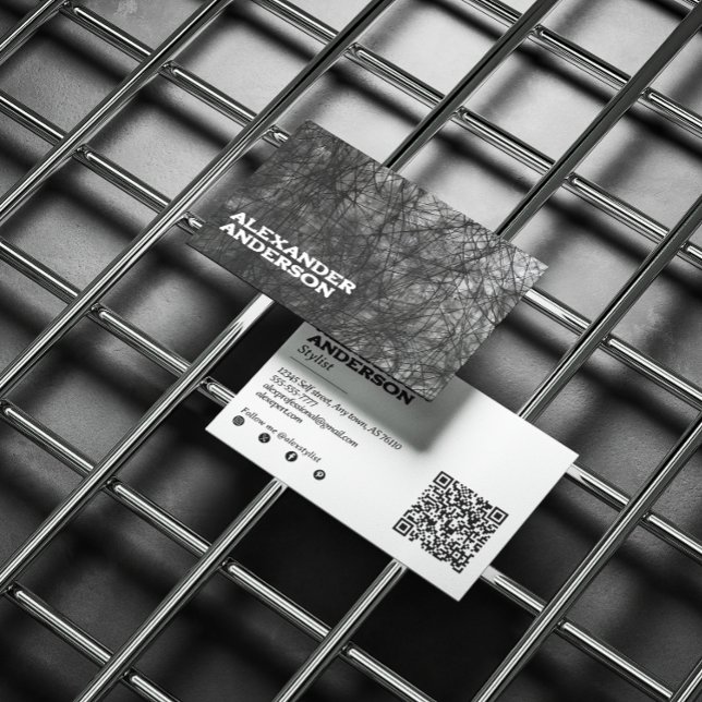 Modernes Minimal Beruflich Black Scribble Visitenkarte (Modern Minimal Professional Black Scribble Business Card)