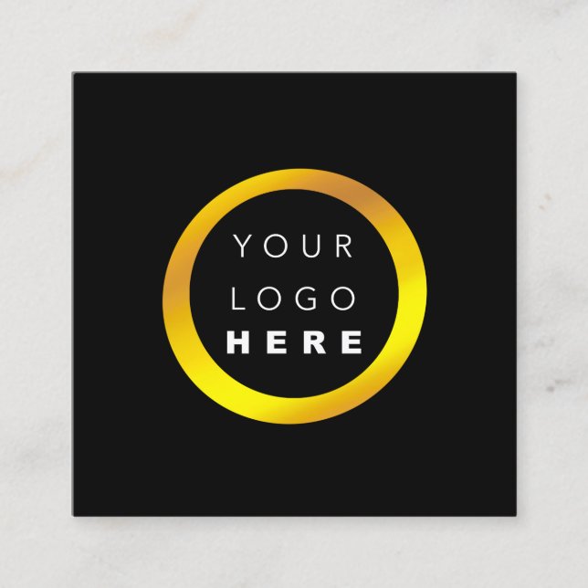 Modernes Minimal Beruflich-Leuchtenschwarz Quadratische Visitenkarte (Vorderseite)