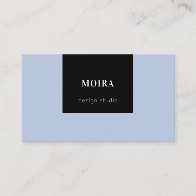 Modernes Minimal Blue Black Visitenkarte (Vorderseite)