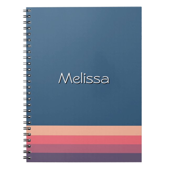 Modernes Minimal Blue Spiral Foto Notebook Notizblock (Vorderseite)