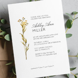 Modernes Minimal-Blumen-Detail-Hochzeitsszenario-B Einladung
