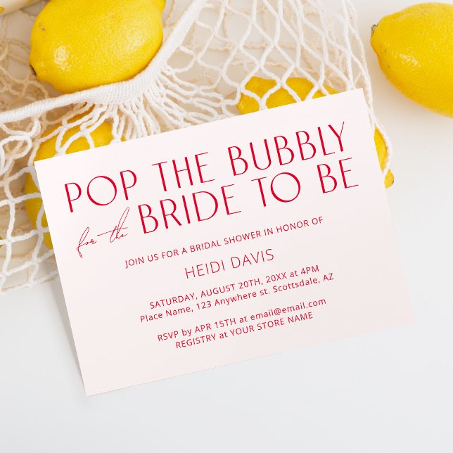 Modernes Minimal Blush Pink & Magenta Brautparty Einladung (Von Creator hochgeladen)