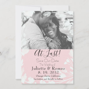 Modernes Minimal Blush Velum Foto Save The Date