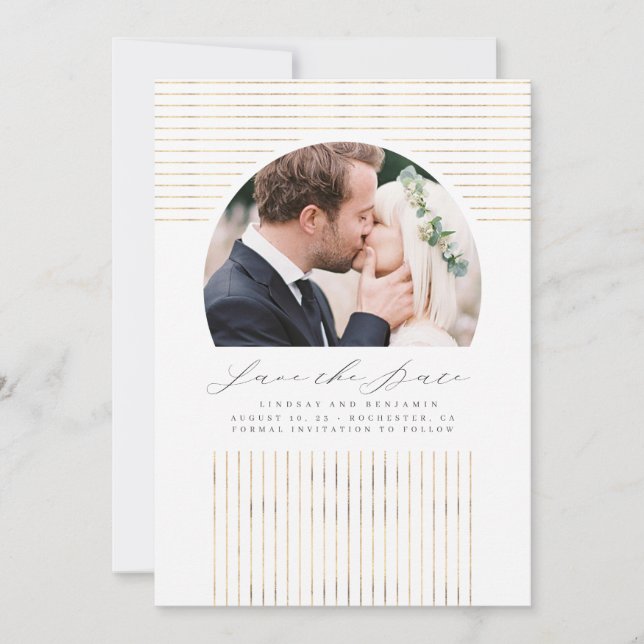 Modernes Minimal Bohemisches Save the Date Foto (Vorderseite)