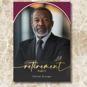 Modernes Minimal-Burgundy-Party Folieneinladung