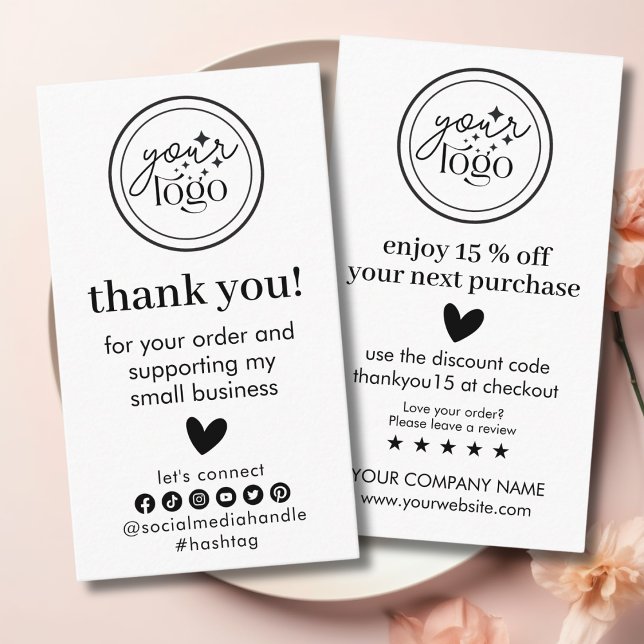 Modernes Minimal Business Vielen Dank für die Best Visitenkarte (Modern Minimal Business Thank You insert)