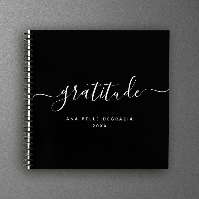 Modernes Minimal Calligrafy Chic Dankesblatt Notizbuch (Von Creator hochgeladen)