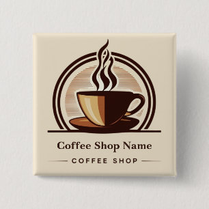 Modernes Minimal Coffee Shop beruflich Button