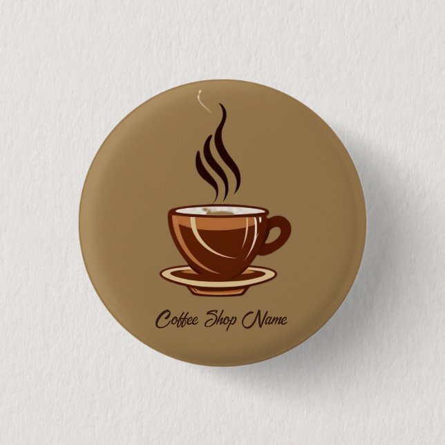 Modernes Minimal Coffee Shop beruflich Button (Vorderseite)