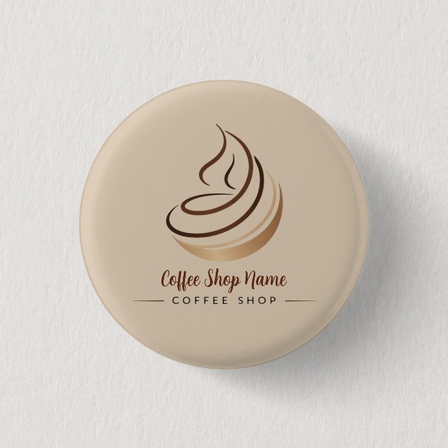 Modernes Minimal Coffee Shop beruflich Button (Vorderseite)