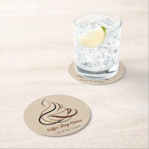 Modernes Minimal Coffee Shop beruflich Runder Pappuntersetzer