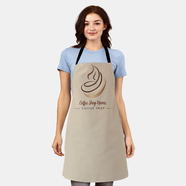 Modernes Minimal Coffee Shop beruflich Schürze (Getragen)