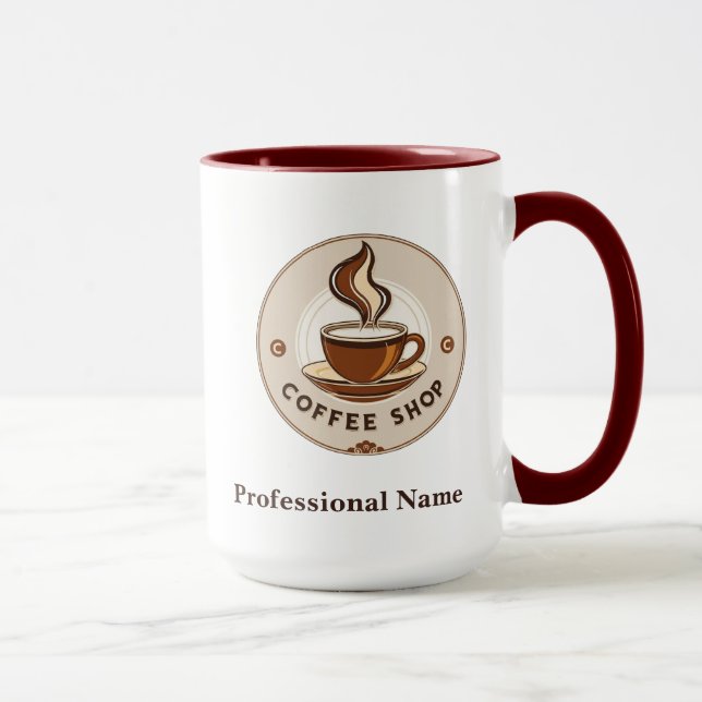 Modernes Minimal Coffee Shop beruflich Tasse (Rechts)
