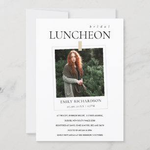 MODERNES MINIMAL-CUSTOM-FOTO BRIDAL LUNCHEON EINLA DANKESKARTE