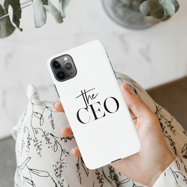Modernes Minimal Der CEO Black iPhone Hülle (Von Creator hochgeladen)