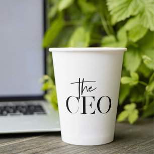 Modernes Minimal Der CEO Black Pappbecher