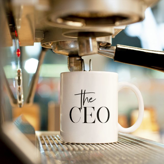 Modernes Minimal Der CEO Black Zweifarbige Tasse (Von Creator hochgeladen)
