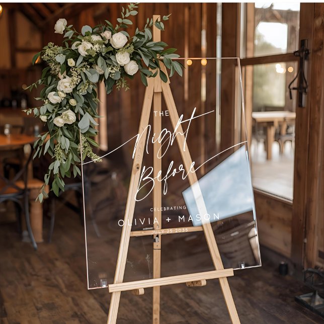 Modernes Minimal die Nacht vor der Hochzeit Willko Acrylschild (Von Creator hochgeladen)