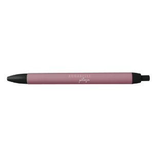 Modernes Minimal Dusty Rose Script Personalisiert Kugelschreiber