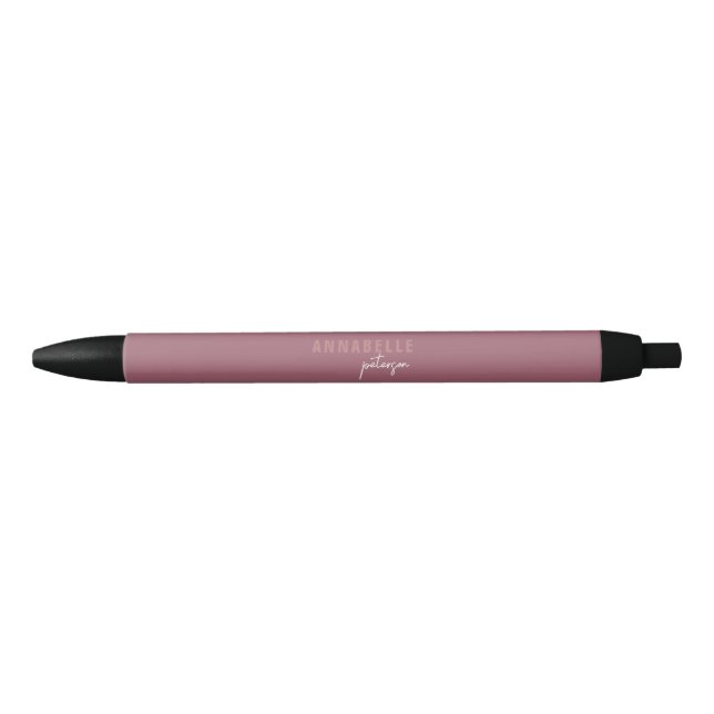 Modernes Minimal Dusty Rose Script Personalisiert Kugelschreiber (Vorderseite)