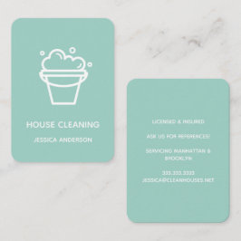 Modernes Minimal-Eimer-Logo Haussäuberung Visitenkarte