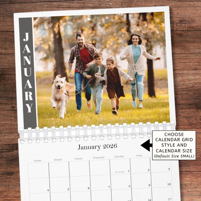 Modernes Minimal Ein Foto pro Monat Kalender (Von Creator hochgeladen)