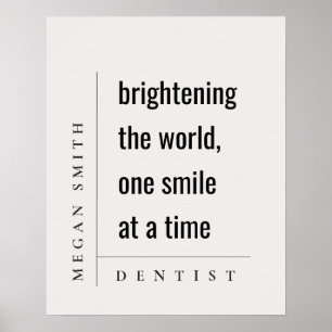 Modernes Minimal einfaches, feines Dentist-Geschen Poster
