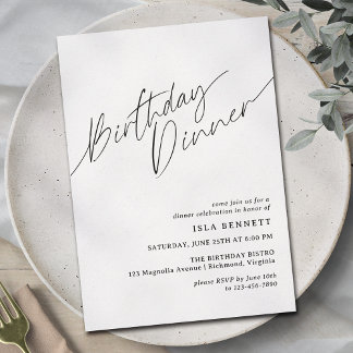 Modernes Minimal | Einfaches Script zum Geburtstag Einladung
