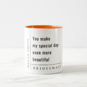 Modernes Minimal einfaches Special Bridesmaid-Gesc Zweifarbige Tasse