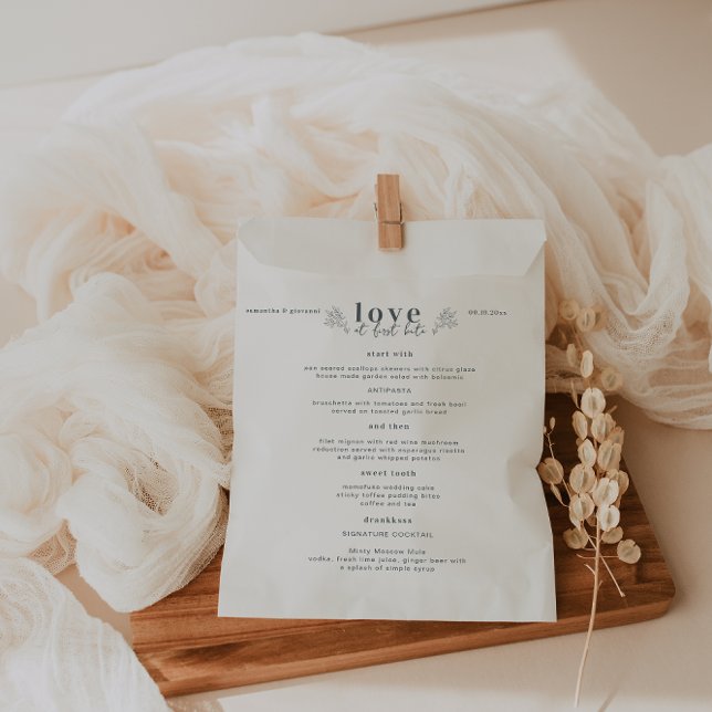 Modernes Minimal | Einzigartiges Hochzeitmenü Geschenktütchen (Von Creator hochgeladen)
