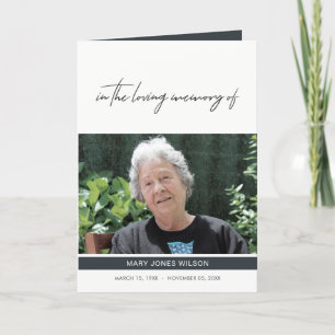 MODERNES MINIMAL ELEGANTES FOTO BEILEID MEMORIAL DANKESKARTE