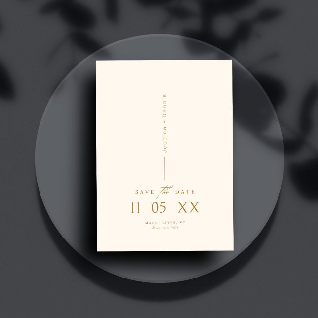 Modernes Minimal elegantes Script-Kupfer Save the  Einladung (Von Creator hochgeladen)