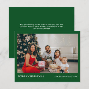 Modernes Minimal-Familienportrait Frohe Weihnach Feiertagskarte