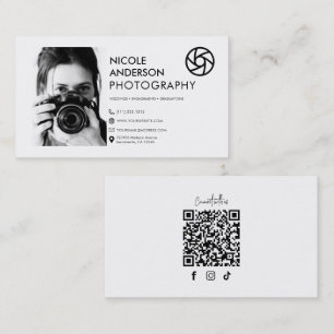 Modernes Minimal-Foto für Fotografie an der Front Visitenkarte
